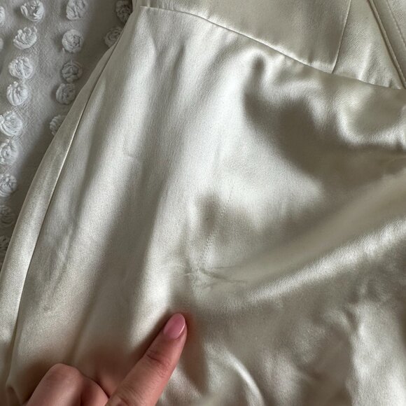 Reformation Eisa Bridal Silk Maxi Dress Sz 4 in Ivory Asymmetric One Shoulder - Picture 5 of 10